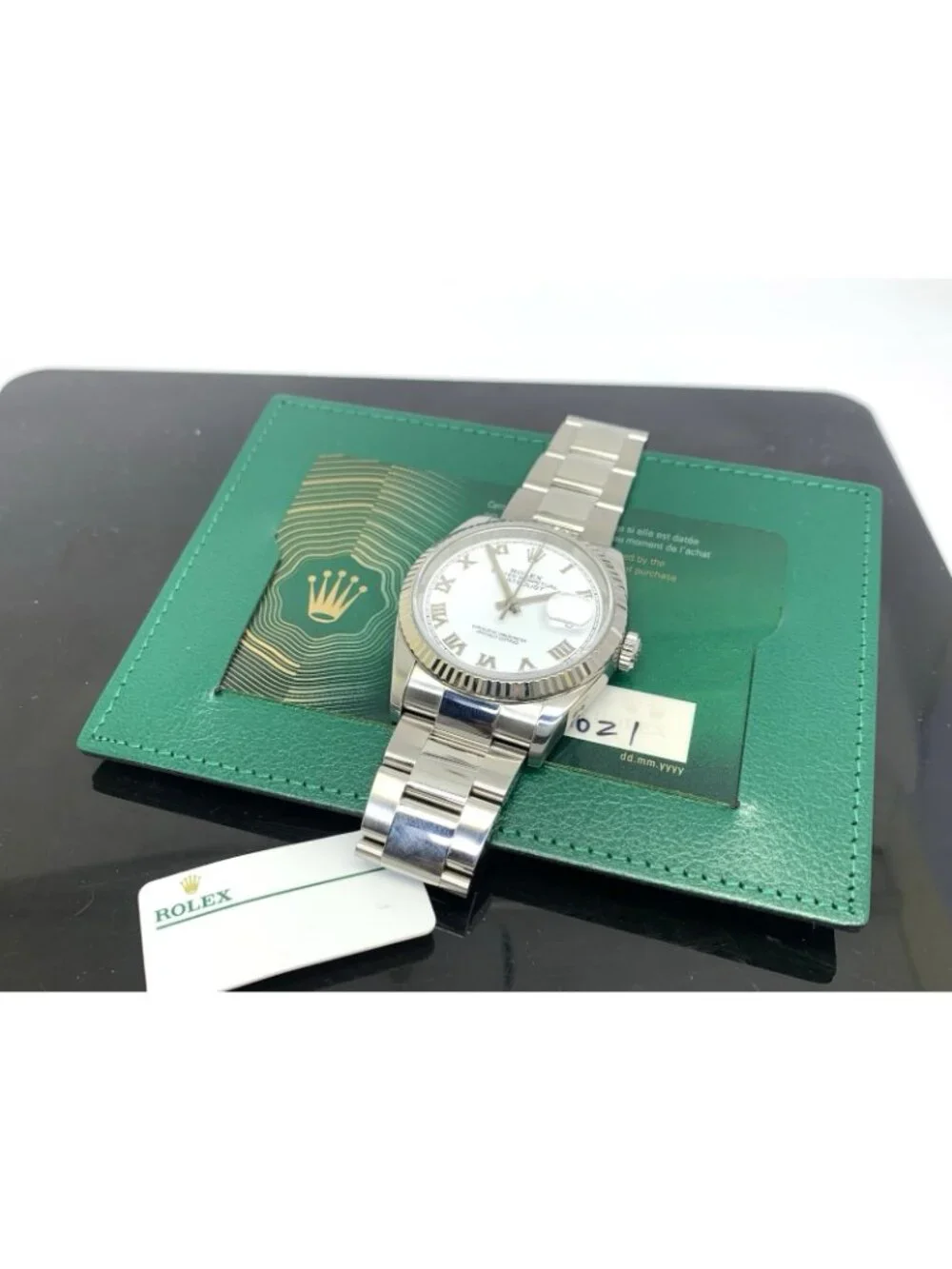 Rolex Datejust 126234 Watch Swiss Automatic White Roman Dial Steel 36mm + Card